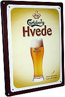 Carlsbjerg hvede prægeskilt på træ plade