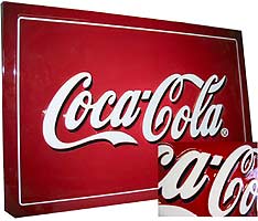Coca Cola prægeskilt