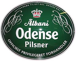Emalje skilt til Odense Pilsner