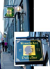 Lysskilt fra Wessels kro i indre København